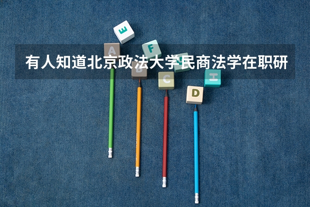 有人知道北京政法大学民商法学在职研究生怎么报名吗?
